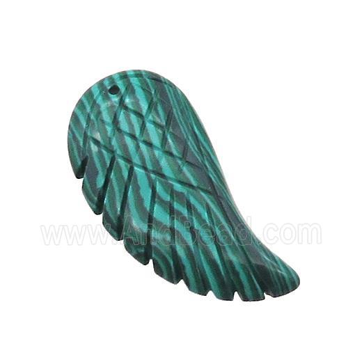 Synthetic Malachite Angel Wings Pendant Green