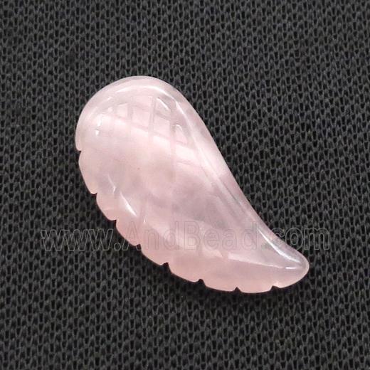Natural Pink Rose Quartz Angel Wings Pendant