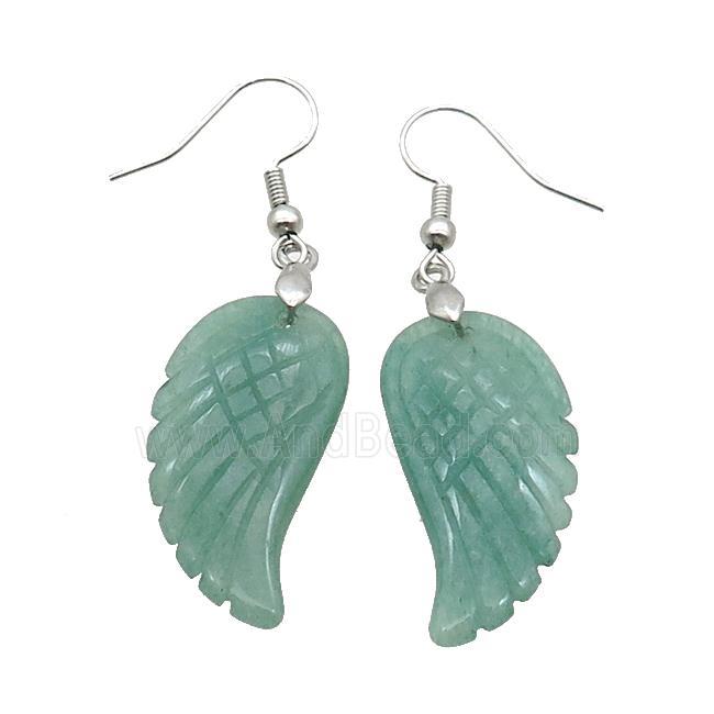 Green Aventurine Angel Wings Hook Earring