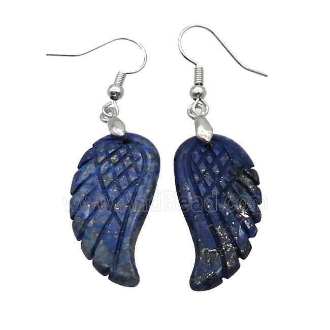 Blue Lapis Lazuli Angel Wings Hook Earring