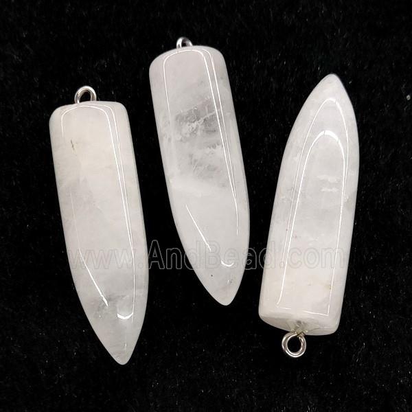 Natural Crystal Quartz Bullet Pendant White