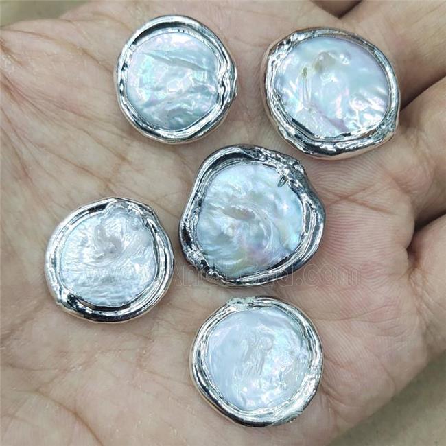 Baroque Style White Pearls Beads Circle Platinum Plated
