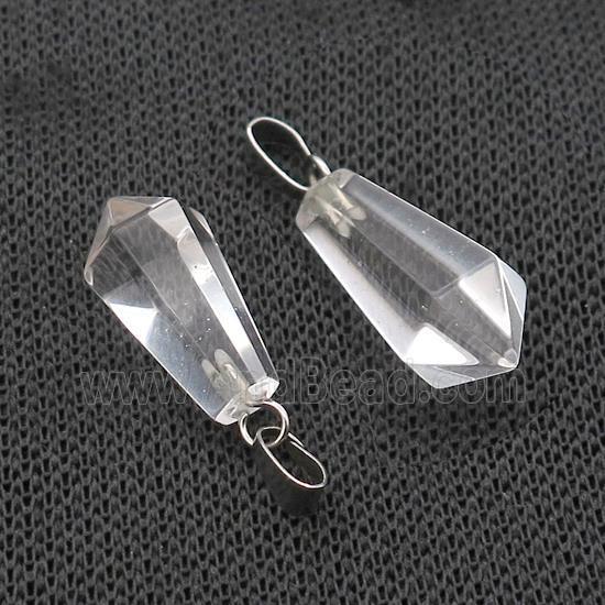 Clear Crystal Quartz Teardrop Pendant