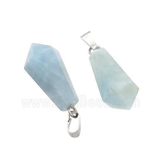 Natural Blue Aquamarine Teardrop Pendant