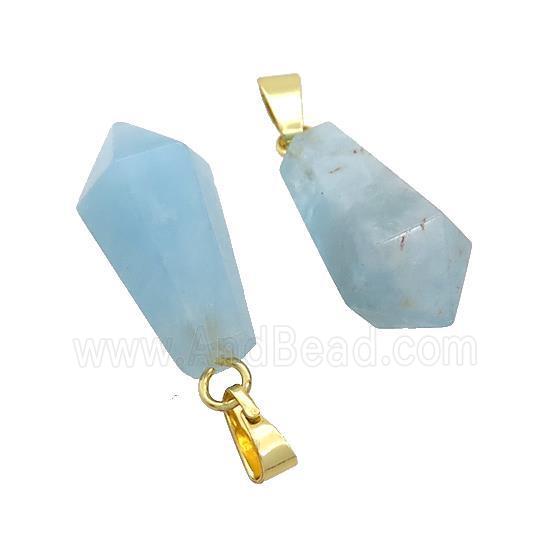 Natural Blue Aquamarine Teardrop Pendant