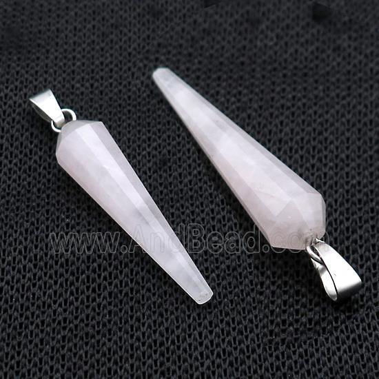 Pink Rose Quartz Pendulum Pendant