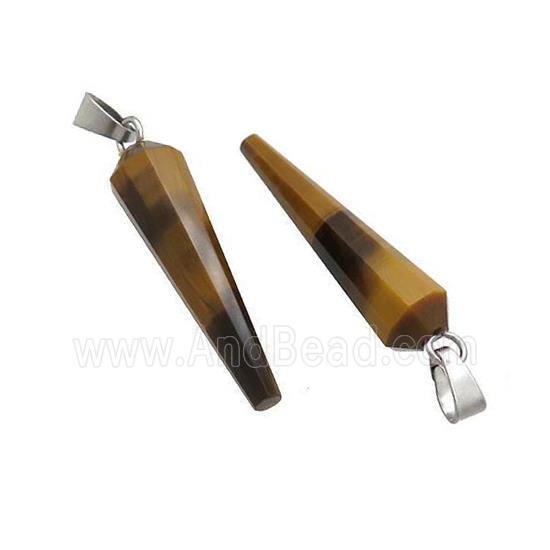 Natural Tiger Eye Stone Pendulum Pendant Yellow