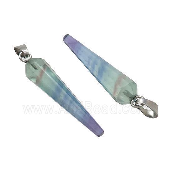Natural Fluorite Pendulum Pendant Multicolor