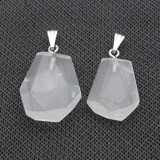 Natural Clear Crystal Quartz Pendant Freeform
