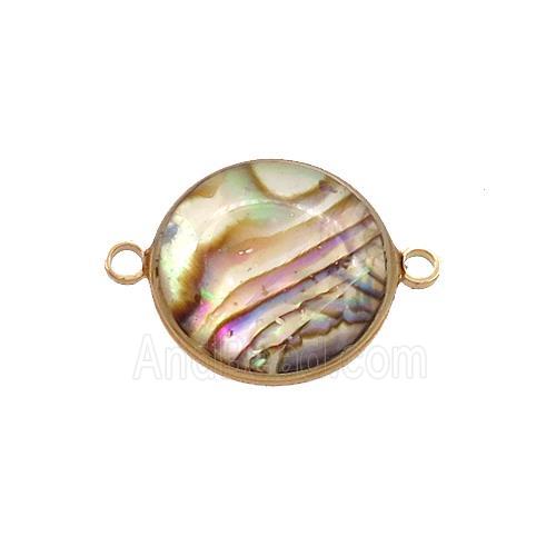 Abalone Shell connector, gold plated