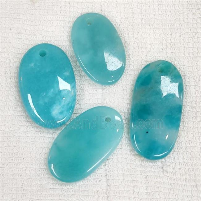 Natural Blue Amazonite Pendant Oval