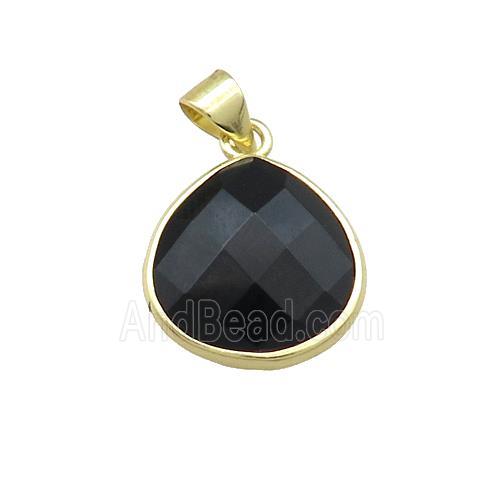 Natural Onyx Teardrop Pendant Gold Plated