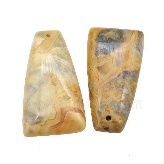 Natural Yellow Crazy Lace Agate Trapeziform Pendant