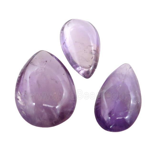 Natural Amethyst Teardrop Pendant Nohole Undrilled