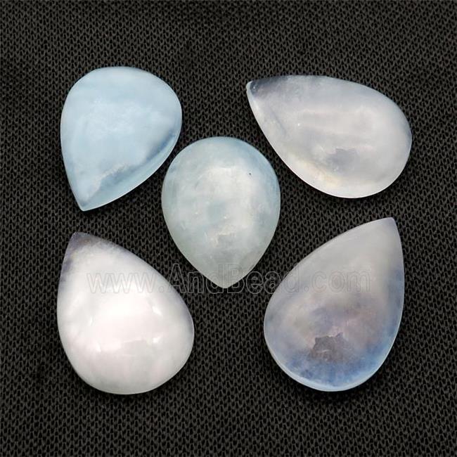 Natural Aquamarine Teardrop Pendant Blue Nohole Undrilled