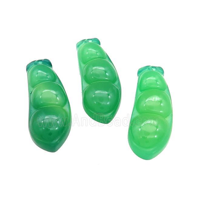 Natural Agate Bean Pendant Green Dye Carved