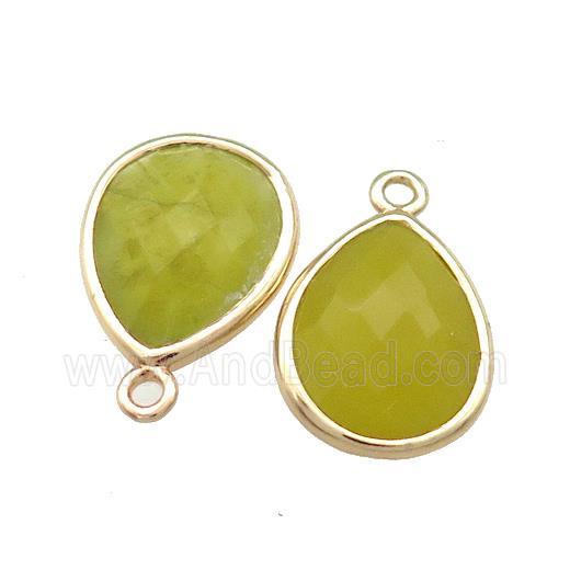 Natural Lemon Quartz Teardrop Pendant Gold Plated