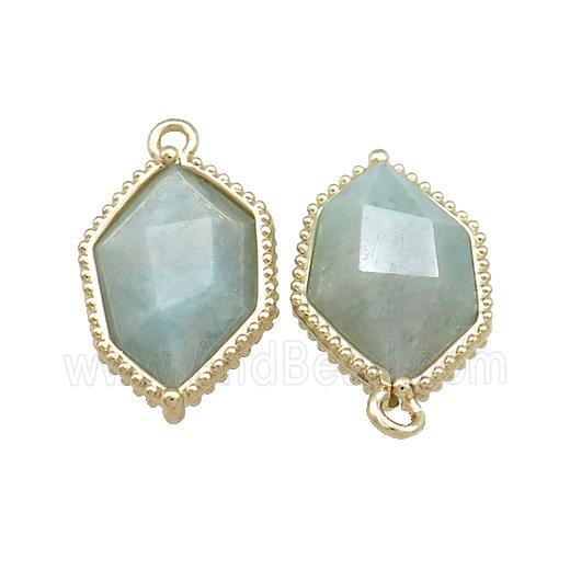Green Amazonite Prism Pendant Gold Plated