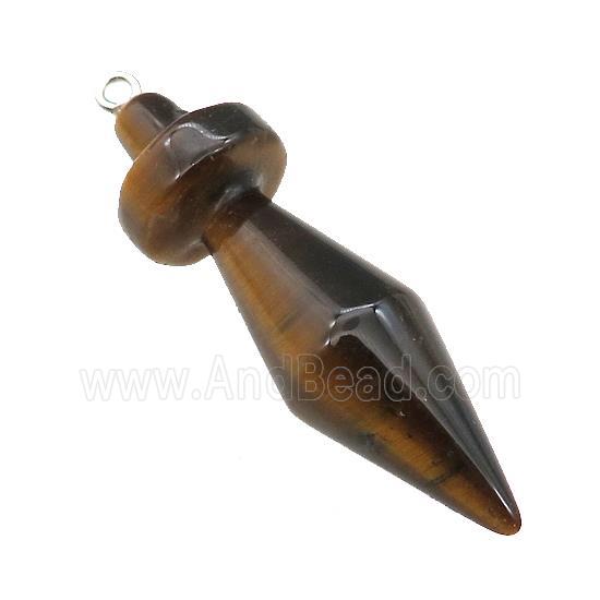 Natural Tiger Eye Stone Pendulum Pendant