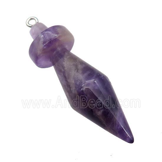 Natural Purple Amethyst Pendulum Pendant