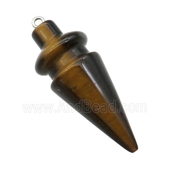 Natural Tiger Eye Stone Pendulum Pendant