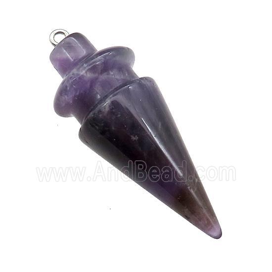 Natural Purple Amethyst Pendulum Pendant