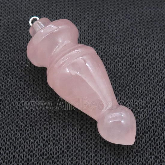 Natural Pink Rose Quartz Pendulum Pendant