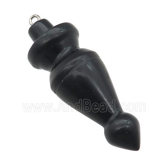 Natural Black Obsidian Pendulum Pendant