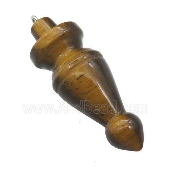 Natural Tiger Eye Stone Pendulum Pendant