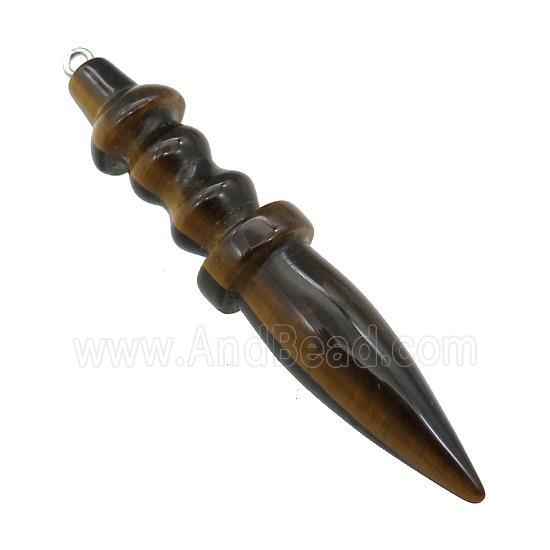 Natural Tiger Eye Stone Pendulum Pendant