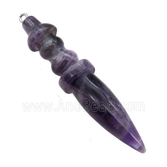 Natural Purple Amethyst Pendulum Pendant