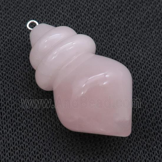 Natural Pink Rose Quartz Pendulum Pendant