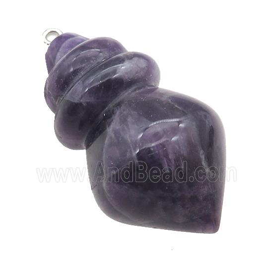 Natural Purple Amethyst Pendulum Pendant