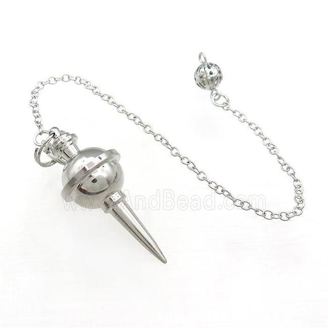 Alloy Pendulum Pendant With Chain Platinum Plated