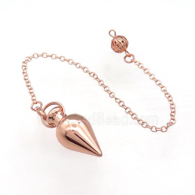 Alloy Pendulum Pendant With Chain Rose Gold