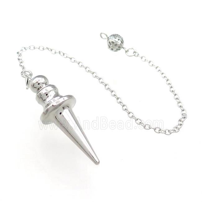 Alloy Pendulum Pendant With Chain Platinum Plated
