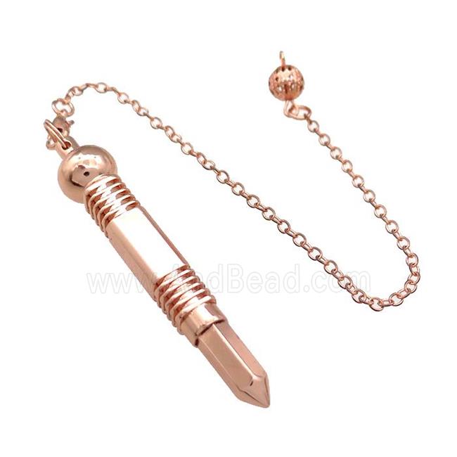 Alloy Pendulum Pendant With Chain Rose Gold