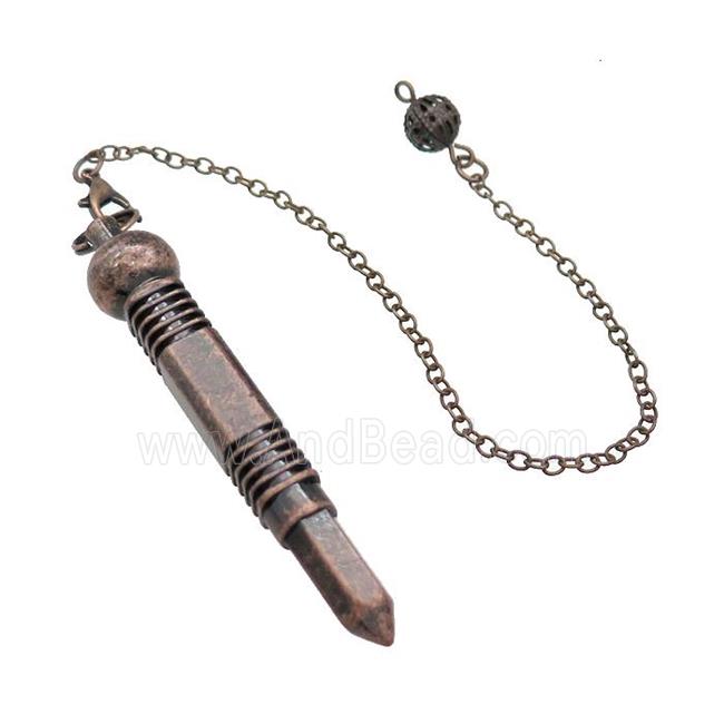 Alloy Pendulum Pendant With Chain Antique Red