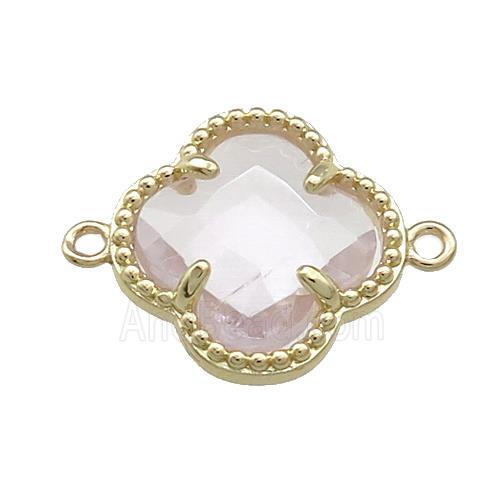 Amethyst Clover Connector Lt.purple Gold Plated