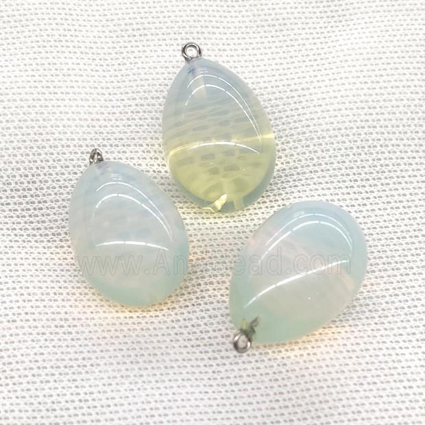 Natural White Opalite Egg Pendant