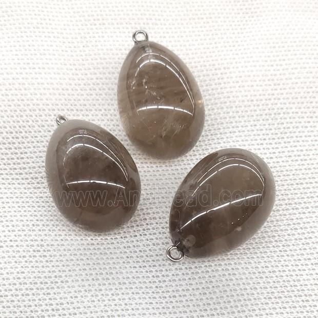 Natural Smoky Quartz Egg Pendant