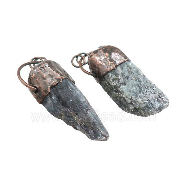 Natural Blue Kyanite Pendant Stick Antique Red