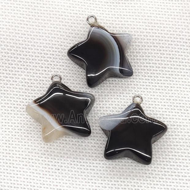 Agate Druzy Star Pendant Black