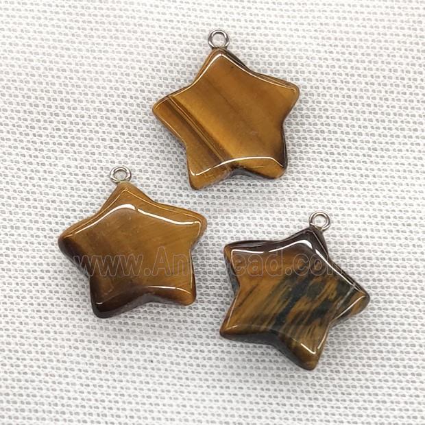 Natural Tiger Eye Stone Star Pendant