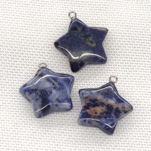 Natural Blue Sodalite Star Pendant