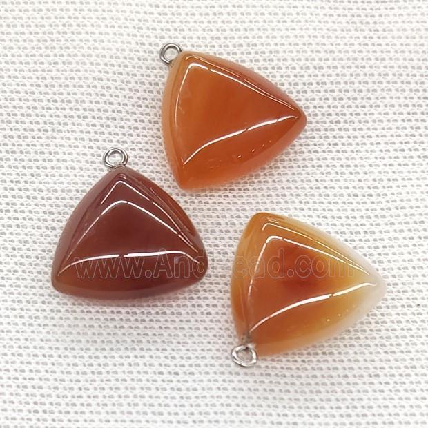 Natural Red Agate Triangle Pendant