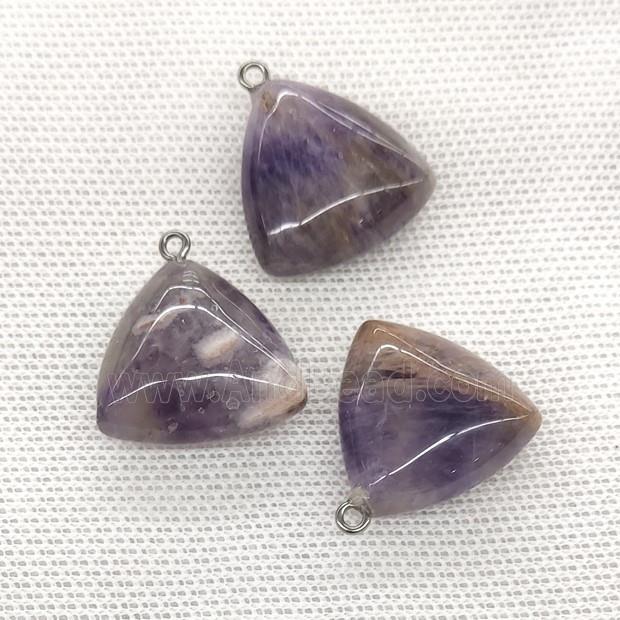 Natural Purple Amethyst Triangle Pendant
