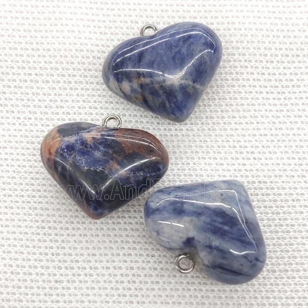 Natural Blue Sodalite Heart Pendant
