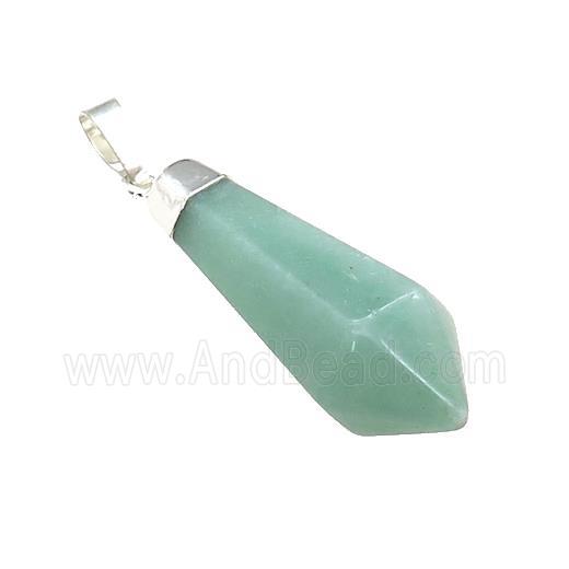 Natural Green Aventurine Pendulum Pendant Silver Plated