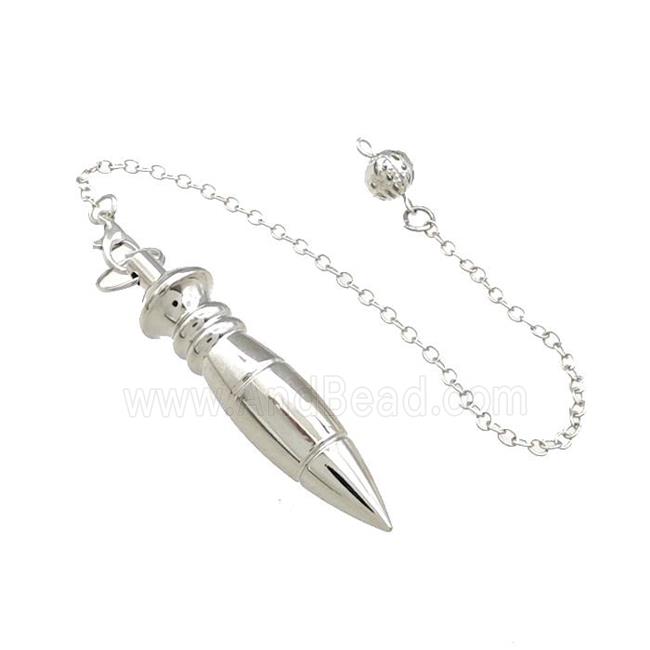 Alloy Dowsing Pendulum Pendant With Chain Platinum Plated